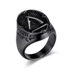 Lujoyce Trendig guldfärgad ring i rostfritt stål Barber Shop Dekor Razor Ring för män Smycken Dropshipping