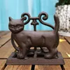 4 Pieces Cast Iron Paper Towel Holder Vintage Draw Paper Sheet Paper Holder Stand Cat Home Pub Bar Table Ornament Rustic Brown Retro Animal