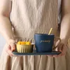 Nordic Ceramic Cup Filiżanka i Spodek Zestaw Kreatywny Europejski Luksusowy Śniadanie Przekąska Pojazdowa Herbata Trace Taca Set 260ml