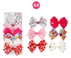 Arcos de cabelo com pinças do amor do coração da fita Boutique do arco-íris Grampos Barrettes Para Meninas Kids Acessórios Define HC144