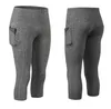 Frauen Capri für Sport High Slim Taille Tasche Leggings 3/4 Yoga Kompression Laufen Strumpfhosen Gym Hosen Fitness Kleidung Sportswear