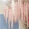 Elegante künstliche Blume Wisteria-Blumen-Rebe 34CM-Hausgarten-Wand-Hängen Rattan für Weihnachtsfest-Hochzeit Dekoration verfügbar