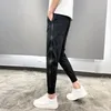 남성용 바지 Pantalon de Travail 붓는 옴므 얇은 스포츠 지퍼 컬러 스트립 스티치 캐주얼 남성 사회 하라주쿠 조거