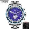 Temeite Mens Watch Top Brand Luxury Golden Watch Men Steel Quartz Watch Male Waterproof Arvurs Relogio Dourado Masculino251n