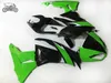 carenagens livre personalizadas para KAWASAKI NINJA ZX6R 2009 2010 2011 2012 sets verdes carenagem preta reparo do corpo 2009-2012 ZX6R ZX 6R 636 ZX636