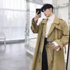 2019 New Irregular Drawstring Long Trench Coat Men Spring Autumn Casual Loose Coat Mens Lace Up Patchwork Trench DS50765