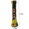 Glass & Silicone One Hitter Pipes Tobacco Smoking Herb Heady Straight Type Pipe Hose 87MM Cigarette Holder Tobacco Glass Mini Hand Pipes