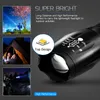 Светодиодный фонарик T6 Torch 8000 Lumens Zoomable 18650 Водонепроницаемый шок для велосипедного кемпинга Мощный светодиодный фонарик 2848563