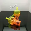 Glass Pipes Smoking Manufacture Hand-blown hookah Hot selling color skeleton silent glass water pipe