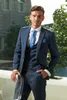 Brand New Blue Slim Fit Groom Tuxedos Peak Lapel Groomsmen Hommes Robe De Mariée Populaire Homme Veste Blazer 3 Pièce Costume (Veste + Pantalon + Gilet + Cravate) 7