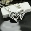 Fashion-Halsband Silver Pussel Halsband Heart Love Letter Silver Plated Pendant Pendant Gift för vän Julklapp