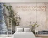 カスタム写真の壁紙壁画3Dモダンなミニマリスト素朴なスタイルの植物セメントの壁装飾的な絵画パペルデパーテ壁紙ホームの装飾