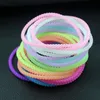 100PCS LOT FOUD MĘŻCZYZNA NEONOWE Fluorescencyjne Bracelet Bracerytów Opaski Gumowe gumowate opaska do włosów Brzechlety Banles MB02323S