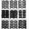 25mm Mink Hair False Eyelashes Criss-cross Thick 3D Eyes Lashes Extension Handmade Eye Makeup Tools 5Pair/Pack with box