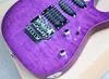 Maple Fretboard Electric Guitar,24 Frets Dot Inlay,Purple Body,Chrome Hardwares,Open SSH Pickup,can be customized.