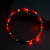 LED Glow Flower Crown Headbands Light Party Rave Floral Hair Garland Wreath Wedding Flower Girl Headpiece Decor c385