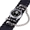 FAITHEASY Hot Sales  Unique Skull Quartz Punk Watches  Leather Sports Watch Relogio Masculino