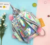 Kinder Einhorn ausgestopfte Rucksack Fanny Pack Umhängetasche Student Teenager Knapsack Doppelfarbe Laser Girls School Bags8745499