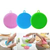 Cuisine Silicone Lavage Épurateurs Multifonctionnel Silicone Éponge Vaisselle Brosse De Nettoyage De Fruits Brosses Anti-Chaud Pad Forme Ronde HHA1015