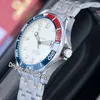 Promotions de Noël Dive 300m Nouveau 212.32.41.20.04.001 Cadran blanc Montre automatique pour homme Lunette bleue / rouge Boîtier en acier SS Bracelet en acier Montres