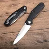 Coltello pieghevole di sopravvivenza di alta qualità D2 Lama satinata Maniglia G10 nera Coltelli tascabili EDC Strumenti per coltelli da salvataggio da campeggio all'aperto