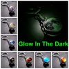 Glöd i mörka nyckelringar Solsystem Planet Keyrings Galaxy Nebula Lysous Moon Earth Sun Double Side Glass Ball Nyckelkedja Ringar Smycken