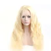 150% Density Full Lace Wigs Blonde Color Silky Straight Body Wave Peruvian Human Hair Adjustable Band 613# Yirubeauty 16-32inch201S