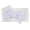 2021 Mjuk nylon Jacquard Hårtillbehör Barns hårband Baby Super Stretch Bow Girls Big Bows Solid Headbands