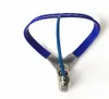 Cintura di castità blu maschile in acciaio inossidabile plug anale BDSM Bondage Fetish dispositivo di ritenuta con serratura Pantaloni gabbie per cazzi