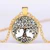 2019 New Tree of Life Tree 25mm Convex Round Silver Glass Chain Pendant Necklace Jewelry Gift