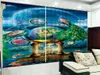 Tenda all'ingrosso Fantasy Water Wafer Ball Couple Peacock 3D Cartoon Animal Curtain Decorazione d'interni Tenda oscurante