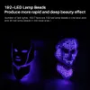 Maschera LED a 7 colori LED Photon Maschera per la luce del viso con terapia del collo Ringiovanimento della pelle Lifting del viso Macchina per la pelle antirughe dell'acne