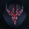 Conjunto de joias de casamento coloridas, gota d'água, cristal, clavícula, conjunto de joias de noiva, pérolas, pulseiras de luxo, colar earing3818607