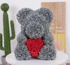 40 cm Valentijnsdag Gift PE Rose Beer Holding Hart Speelgoed Gevulde Volledige Liefde Romantische Teddyberen Doll Leuke Vriendin Geschenken
