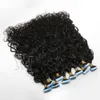 VMAE Virgin Natural Tape In Human Hair Extension 100g Afro Kinky Curly body water Deep wave straight 3B 3C 4B 4C4060588