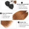 Kiss Hair T 1B 30 Dark Root Medium Auburn Sraight Ombre Human Hair Weave 4 Bunds med spetsstängning Brasilianska hårförlängningar7687885