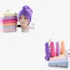 Bonnets de douche colorés pour adultes pour bonnet de cheveux à séchage rapide magique Serviette en microfibre Séchage Turban Wrap Chapeau Caps Spa Bonnets de bain Salle de bain T2I5789