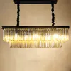 2019 new Modern Rectangular Lustre Crystal Chandelier Light Semiflush Mount Crystal Chandeliers Lighting Fixtures For Living Room