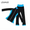 LIUHUO 2020 nouvelle conception filles coloré patinage de vitesse formation uniforme en vrac ensemble veste et pantalon de ski