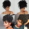 Heißer Verkauf Echthaar Pferdeschwanz Extensions Yaki Afro Verworrene Lockige Pferdeschwanz Wrap Kordelzug Echthaar Natürliche Schwarze Farbe Mit Clip In Haar