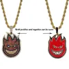 Collier pendentif Spitfire glacé couleur or avec chaîne en corde rouge Zircon cubique hommes Hip hop Rock bijoux 269N