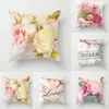 2020 Kastkudde Cascases Rose Pattern Tryckt kudde Cover Square Soffa Kuddfodral Flower Cushion 45 cm x 45 cm Hemkonstdekor5618825