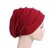 Women Cotton Breathe Hat New Women's Hijabs Turban Elastic Cloth Head Cap Hat Ladies Hair Accessories Muslim Scarf Cap GB948