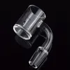 4mm Dikke Bodem 45 90 graden quartz banger nail 10mm 14mm 18mm man vrouw clear joint Domeless quartz nail voor Booreilanden