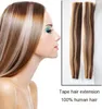 Bestseller Invisible Skin Weft Taśma w przedłużaniu włosów Europejska Dziewiczy Human Hair 12 do 24 cali 100g 40 sztuk Kid Accessor