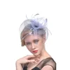 Black Bird Cage Net Wedding Bridal Fascinator Hats Face Veil Feather Black for Masquerade Prom Prom Accessory 7141704