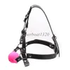 Bondage Leather Silicone Mouth Gag Head Strap Harness Restraint Nose Hook Trainer Play A876