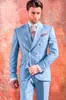 인기있는 더블 브레스트 신랑 들러리 피크 라펠 (재킷 + 바지 + 넥타이) 신랑 턱시도 신랑 들러리 최고의 남자 정장 남성 웨딩 정장 신랑 A196