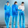 Impermeabili usa e getta divisi in PVC Poncho monouso Giro moto Cappotto antipioggia Tuta impermeabile Pantaloni antipioggia Tuta Panno protettivo GGA3367