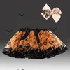 Meisje tutu rok Halloween rok met boog pailletten haar clips set tutus jurk kinderen dans tutu rok en hoofdklem